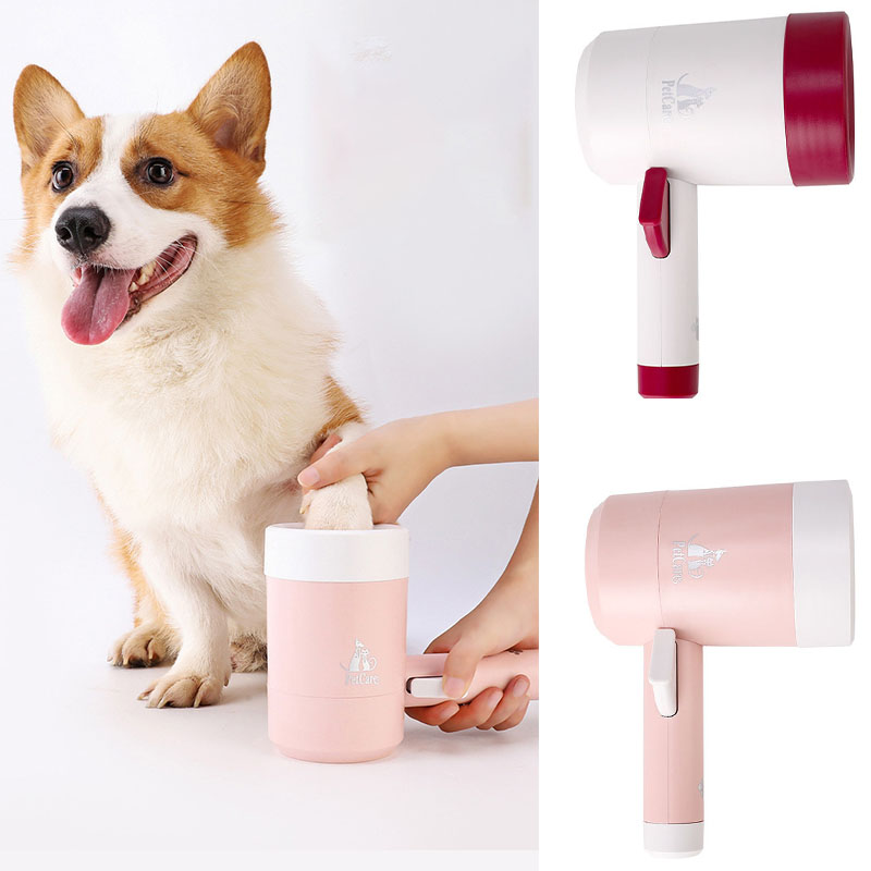 Portable Dog Paw Cleaner Cup - Soft Silicone Muddy Foot Washer for Pets.
