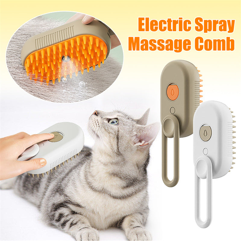 3 in 1 Steamy Cat Brush- Professional Grooming, Massage & Cleaning Tool