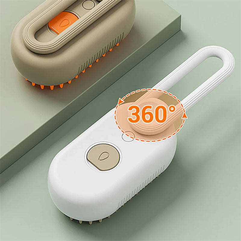 3 in 1 Steamy Cat Brush- Professional Grooming, Massage & Cleaning Tool