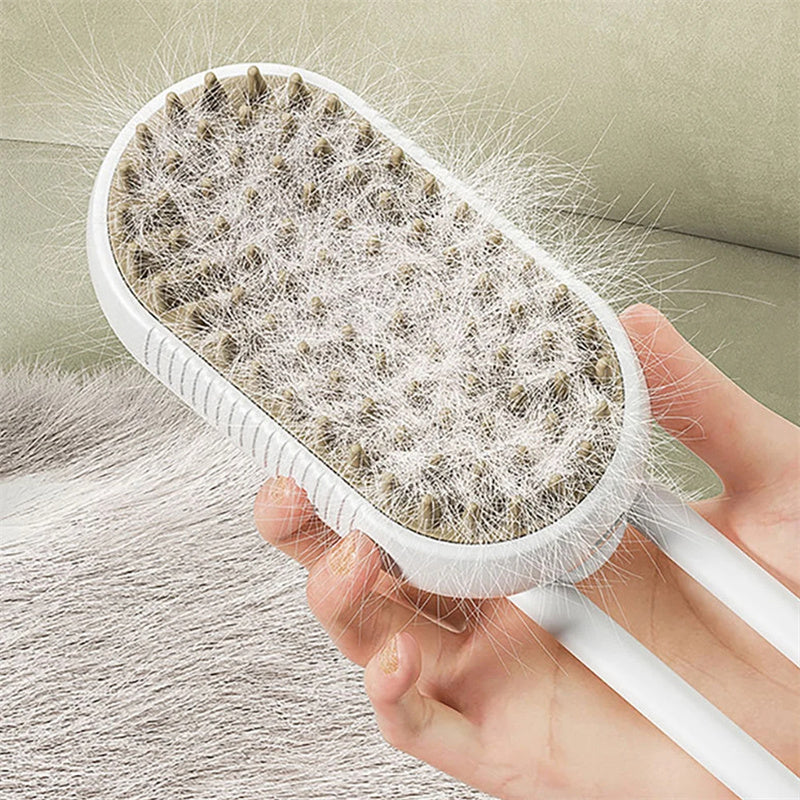 3 in 1 Steamy Cat Brush- Professional Grooming, Massage & Cleaning Tool